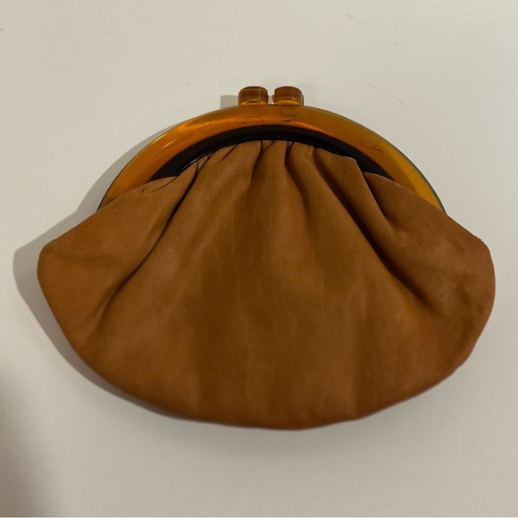 Vintage 50s 60s Budd Genuine Leather & Lucite Coin Purse - Inwood, Long Island - Picture 3 of 12